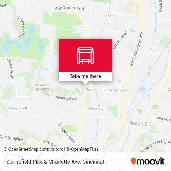 Springfield Pike & Charlotte Ave map