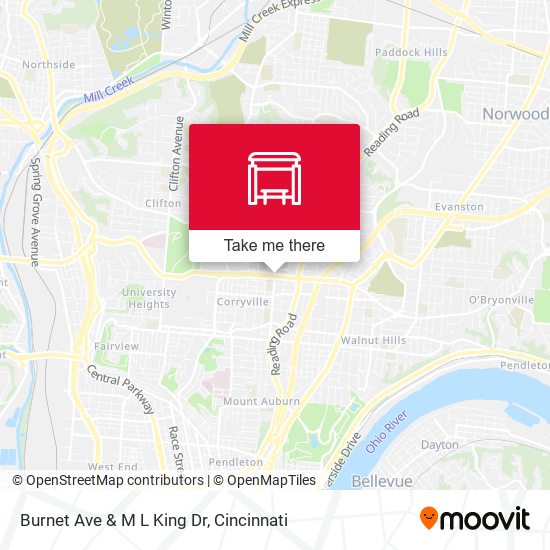 Burnet Ave & M L King Dr map