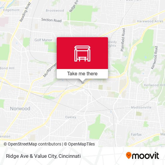 Ridge Ave  & Value City map