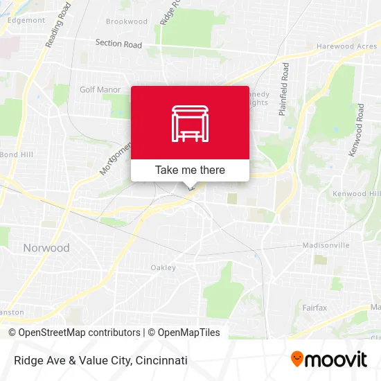Ridge Ave & Value City map