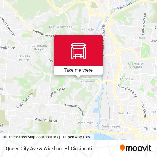 Mapa de Queen City Ave & Wickham Pl