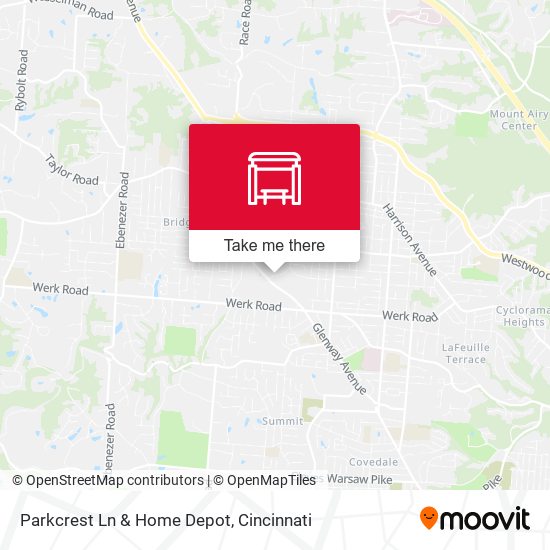 Parkcrest Ln & Home Depot map