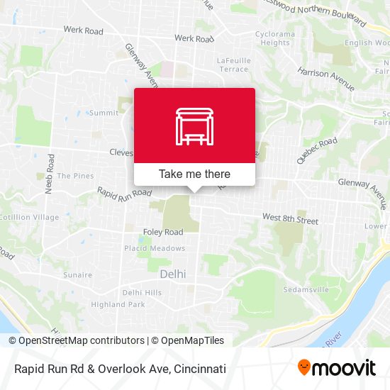 Rapid Run Rd & Overlook Ave map
