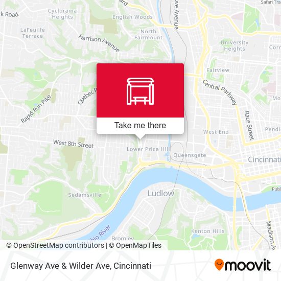 Glenway Ave & Wilder Ave map