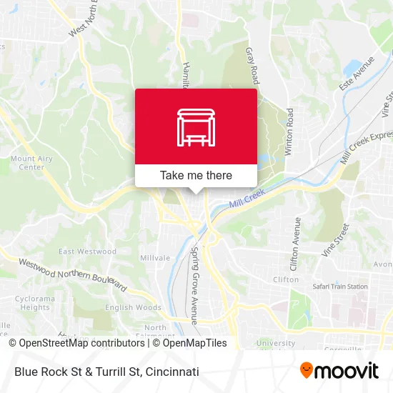 Blue Rock St & Turrill St map