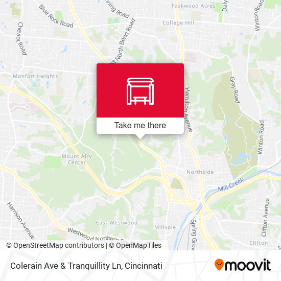 Colerain Ave & Tranquillity Ln map