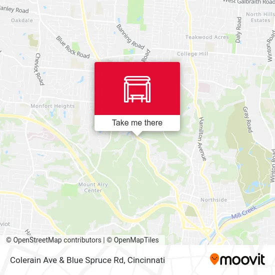 Colerain Ave & Blue Spruce Rd map