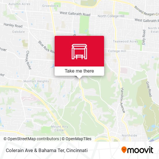 Colerain Ave & Bahama Ter map