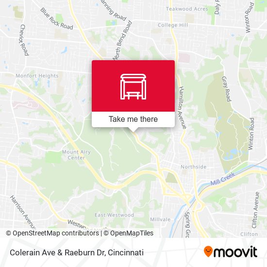 Colerain Ave & Raeburn Dr map