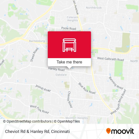 Cheviot Rd & Hanley Rd map