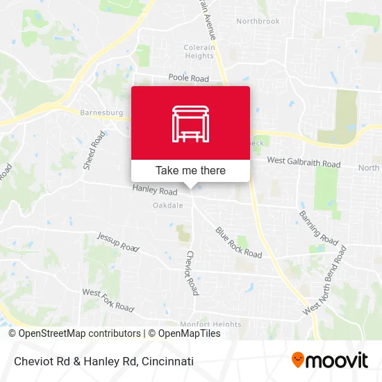 Cheviot Rd & Hanley Rd map