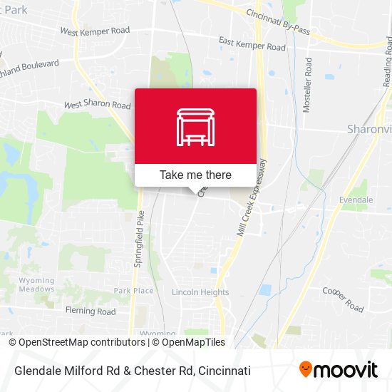 Glendale Milford Rd & Chester Rd map