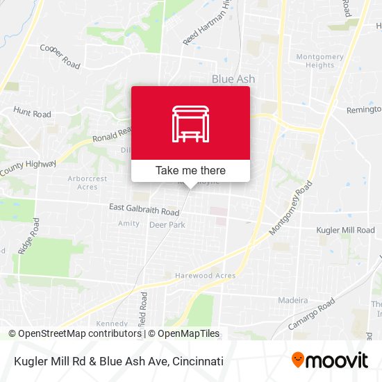 Kugler Mill Rd & Blue Ash Ave map