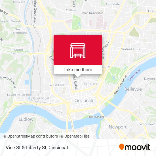 Vine St & Liberty St map