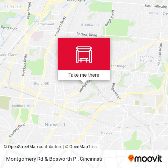Montgomery Rd & Bosworth Pl map