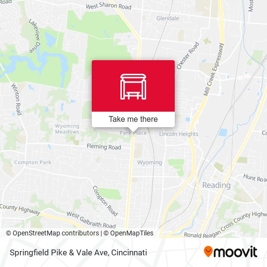 Springfield Pike & Vale Ave map