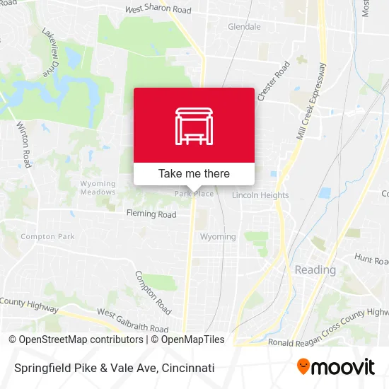 Springfield Pike & Vale Ave map