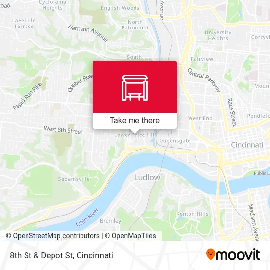 8th St & Depot St map