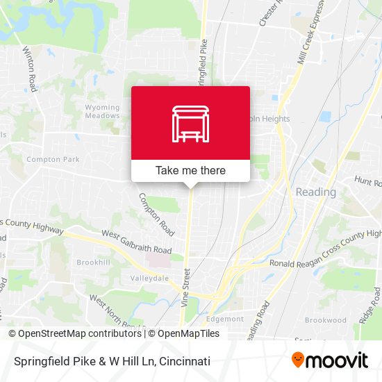 Springfield Pike & W Hill Ln map