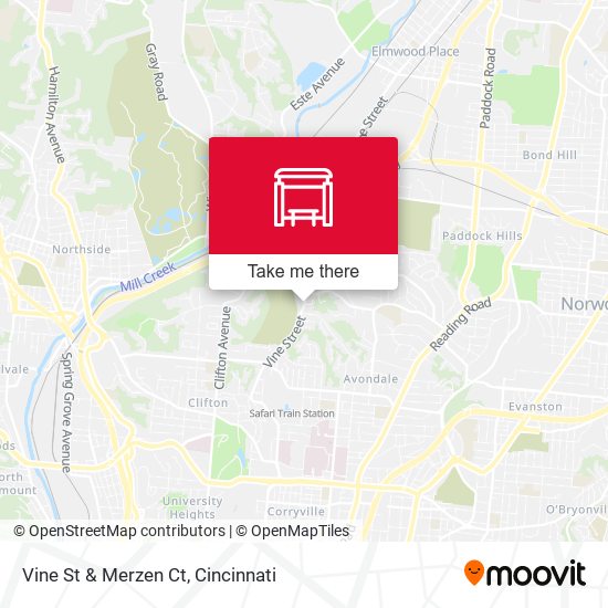 Vine St & Merzen Ct map