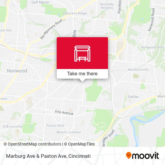 Marburg Ave & Paxton Ave map
