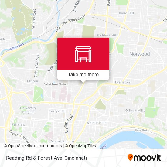 Reading Rd & Forest Ave map
