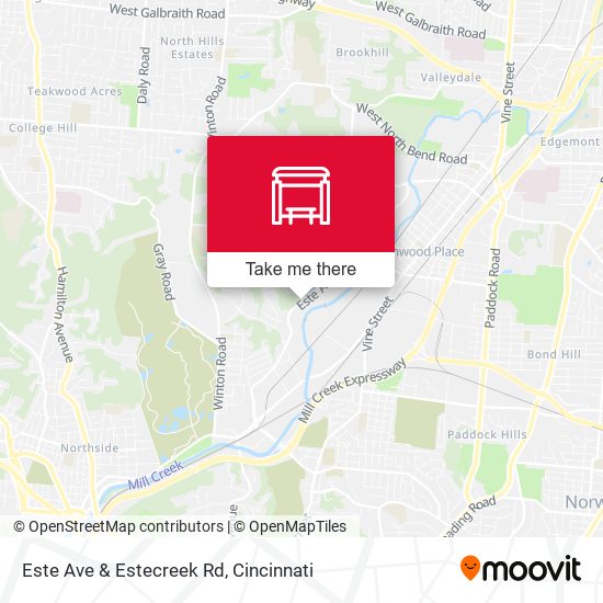 Este Ave & Estecreek Rd map