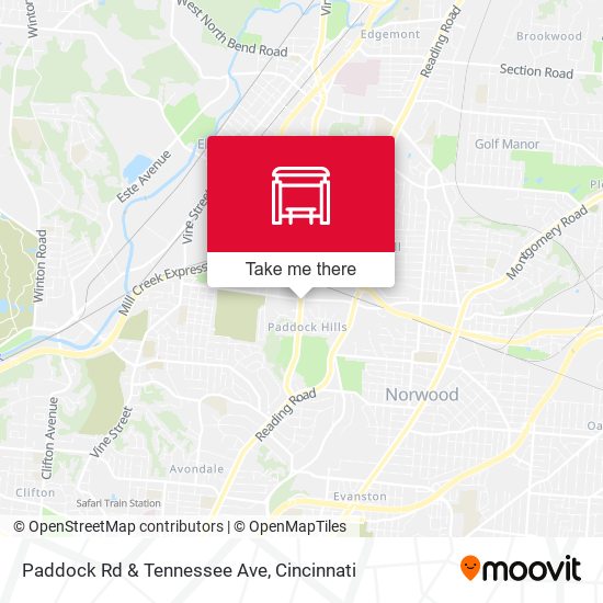 Paddock Rd & Tennessee Ave map