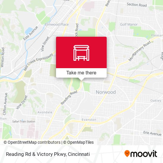 Reading Rd & Victory Pkwy map