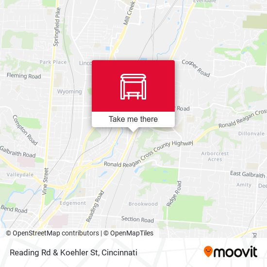 Reading Rd & Koehler St map