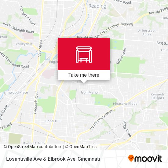 Losantiville Ave & Elbrook Ave map