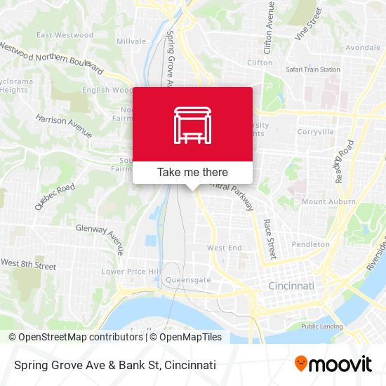 Spring Grove Ave & Bank St map