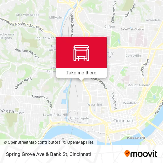 Spring Grove Ave & Bank St map