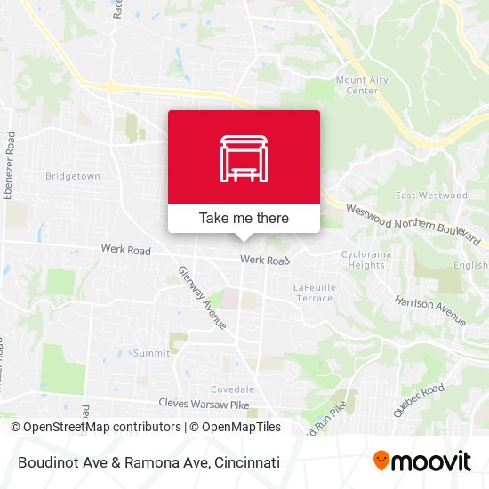 Boudinot Ave & Ramona Ave map