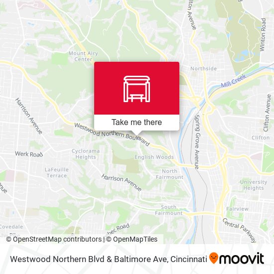 Westwood Northern Blvd & Baltimore Ave map