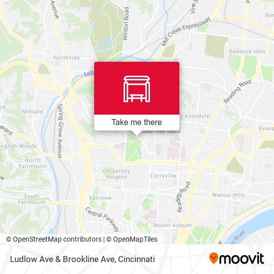 Ludlow Ave & Brookline Ave map