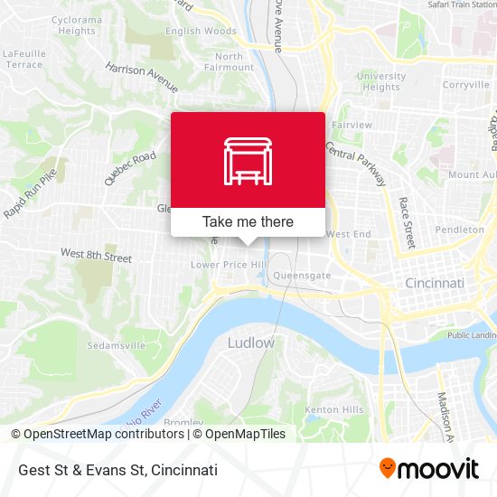 Mapa de Gest St & Evans St