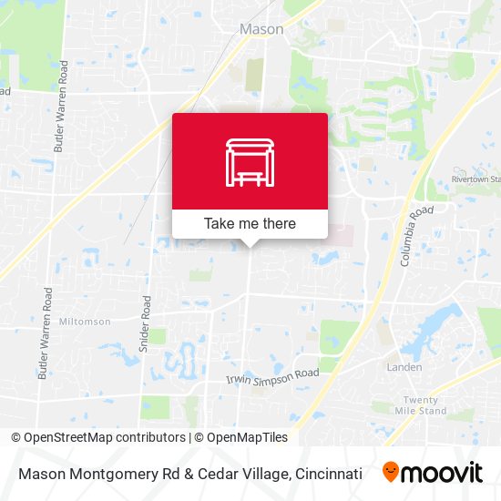 Mason Montgomery Rd & Cedar Village map