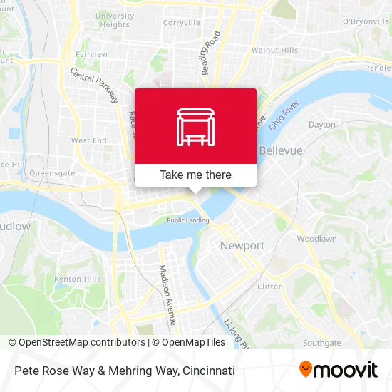 Pete Rose Way & Mehring Way map
