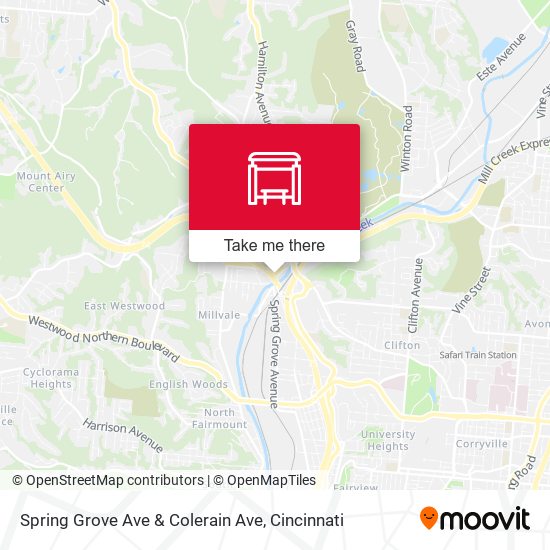 Spring Grove Ave & Colerain Ave map