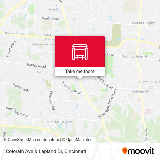 Colerain Ave & Lapland Dr map