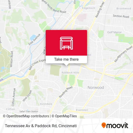 Tennessee Av & Paddock Rd map
