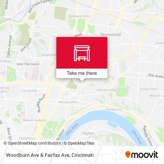 Woodburn Ave & Fairfax Ave map