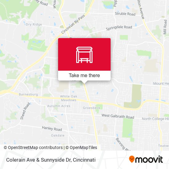 Colerain Ave & Sunnyside Dr map