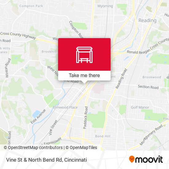 Vine St & North Bend Rd map