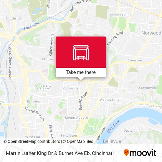 Martin Luther King Dr & Burnet Ave Eb map