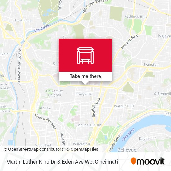 Martin Luther King Dr & Eden Ave Wb map