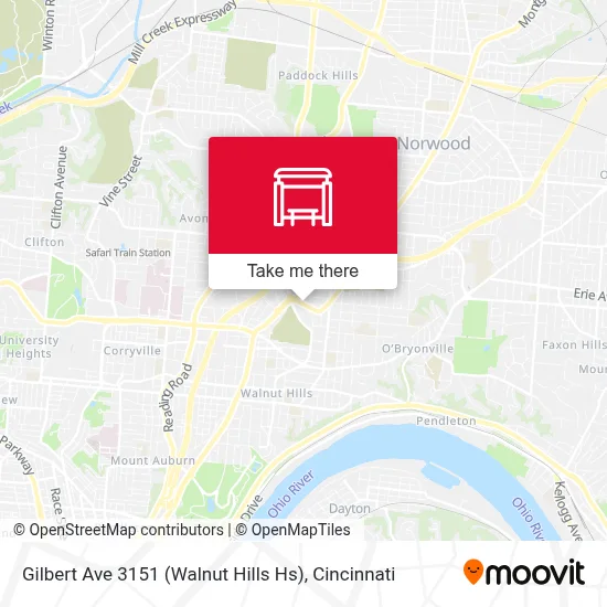 Gilbert Ave 3151 (Walnut Hills Hs) map