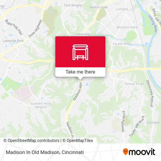 Madison In Old Madison map