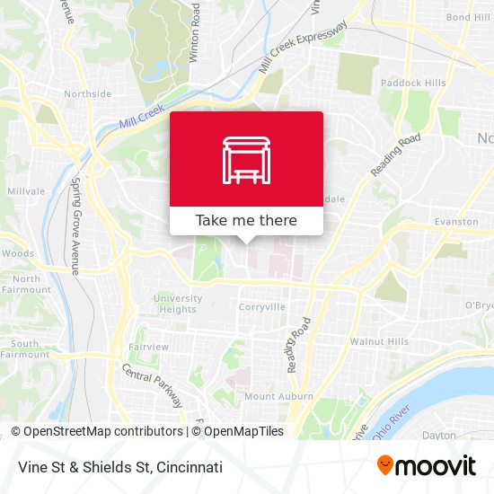 Mapa de Vine St & Shields St